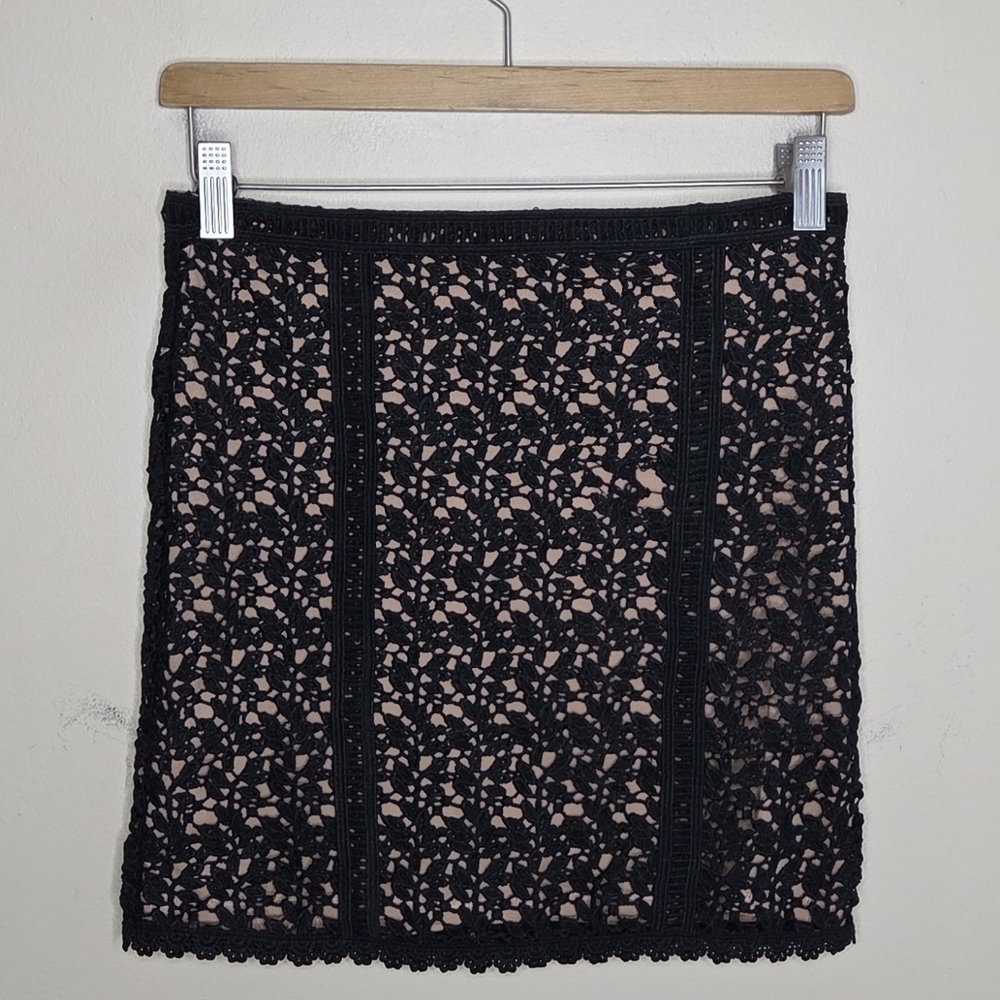 Kendall & Kylie Black Lace Mini Skirt Nude Lining Size XS
